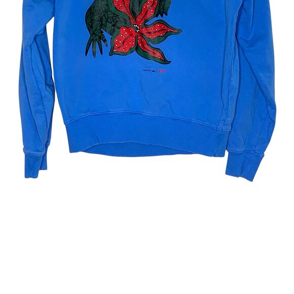 Lacoste x Netflix Stranger Things S Demogorgon Sweatshirt Blue Organic Cotton - Picture 6 of 12